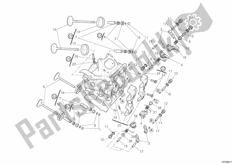 Toutes les pièces pour le Culasse Horizontale du Ducati Streetfighter 848 USA 2013